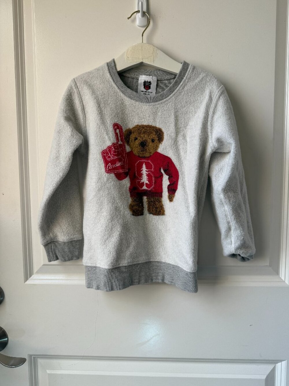 Wes and Willy Stanford Cardinal Fleece Sweatshirt w/ Bear Graphic (Size 4T)
